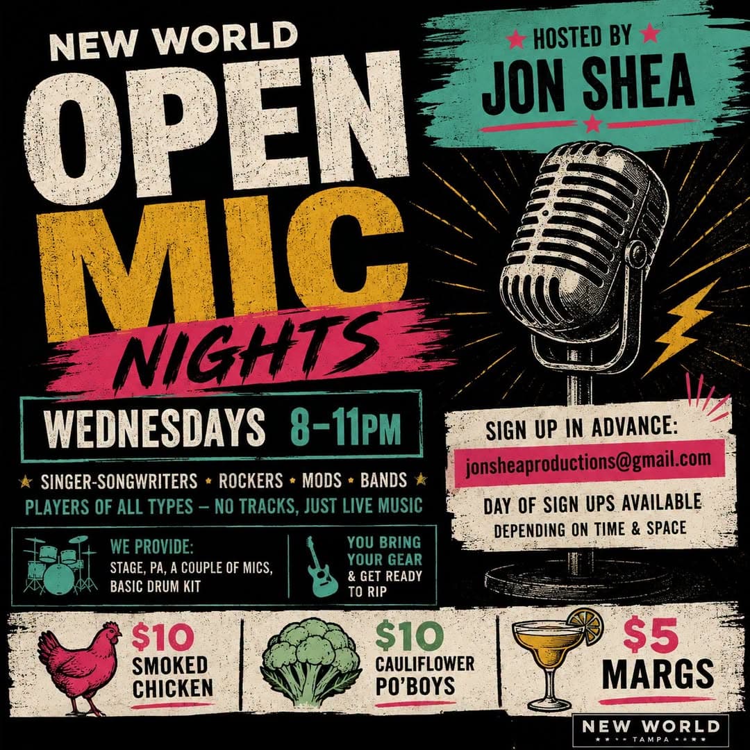 Flyer for New World Open Mic